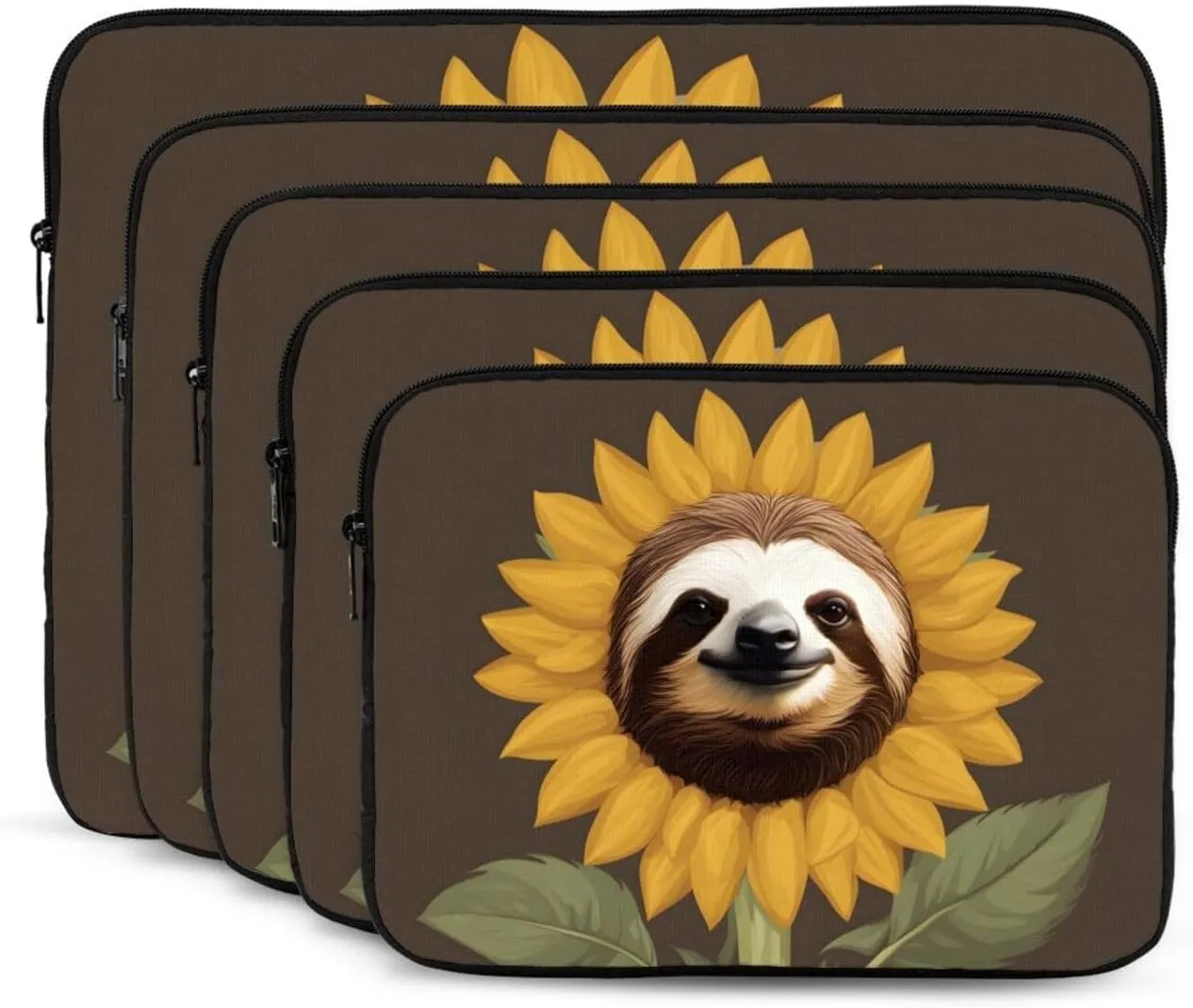Sloth Sunflower Pattern Shockproof Portable Laptop 17 inch Sleeve Bag for Men and Women - Ideal for Business Travel, School, and Daily Use