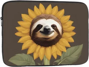 Sloth Sunflower Pattern Shockproof Portable Laptop 17 inch Sleeve Bag for Men and Women - Ideal for Business Travel, School, and Daily Use