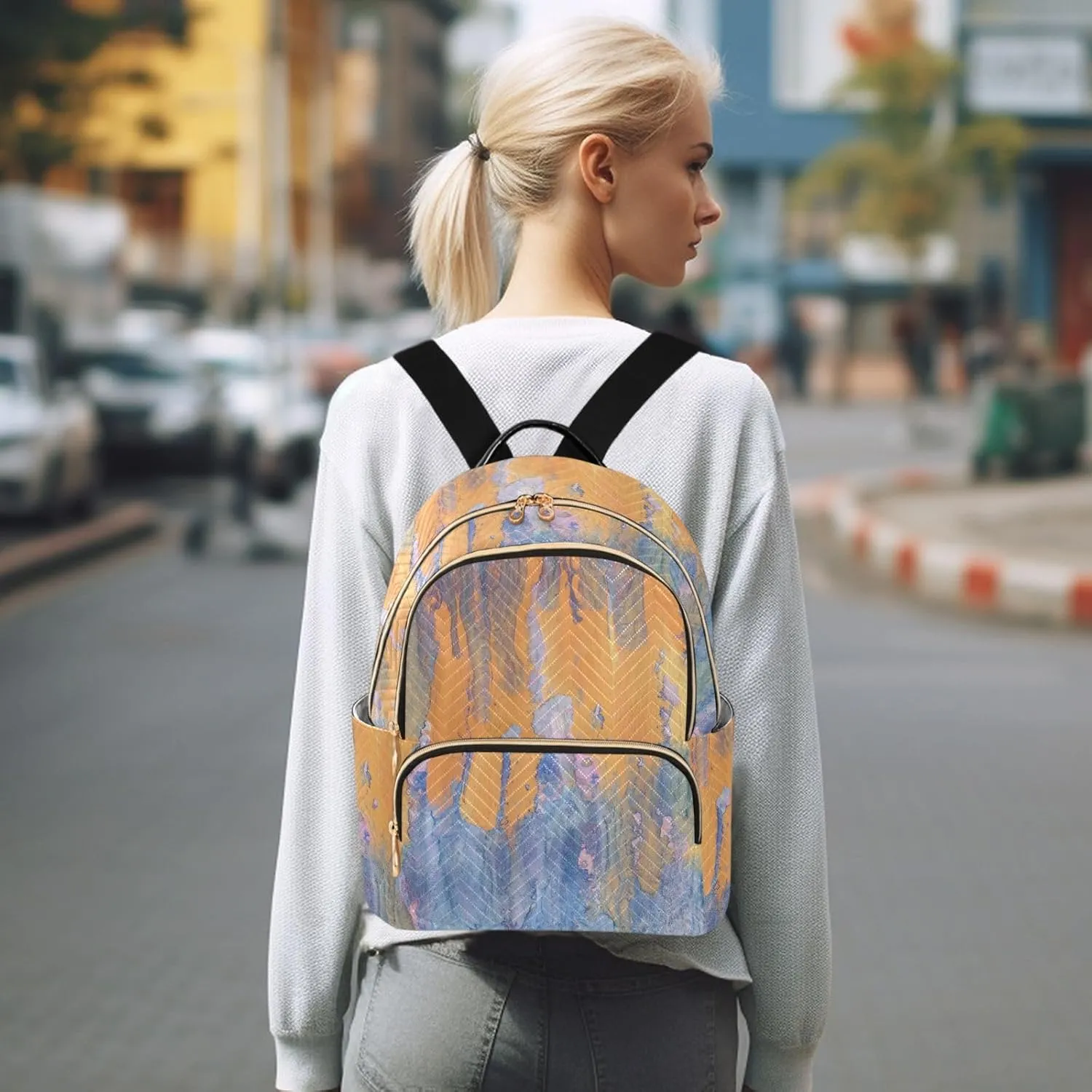 Small Backpack for Women Quilted Backpack Fashion Shoulder Bag Casual Daypack with Leather Carrying Handle(Pattren 5)