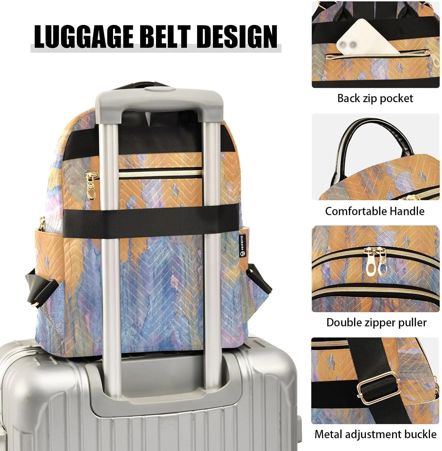 Small Backpack for Women Quilted Backpack Fashion Shoulder Bag Casual Daypack with Leather Carrying Handle(Pattren 5)