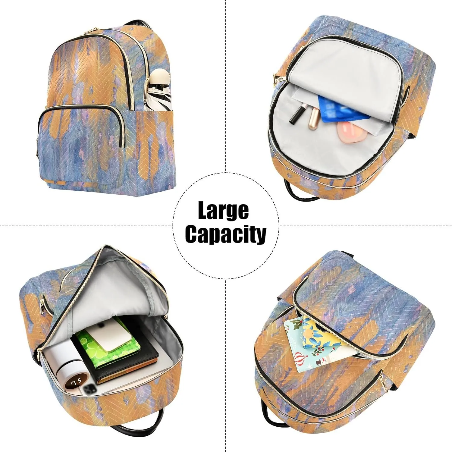 Small Backpack for Women Quilted Backpack Fashion Shoulder Bag Casual Daypack with Leather Carrying Handle(Pattren 5)