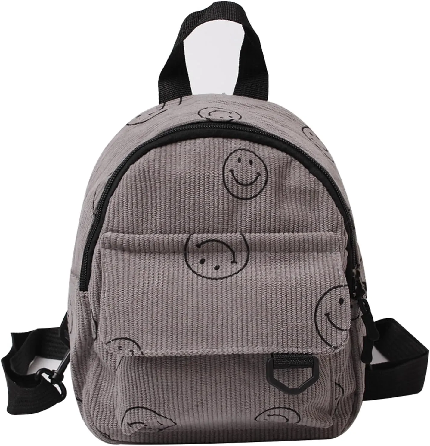 Small Backpack Purse Cute Mini Corduroy Bookbag Toddler Backpack School Bags for Women Girls Boys Teens Kids (gray)