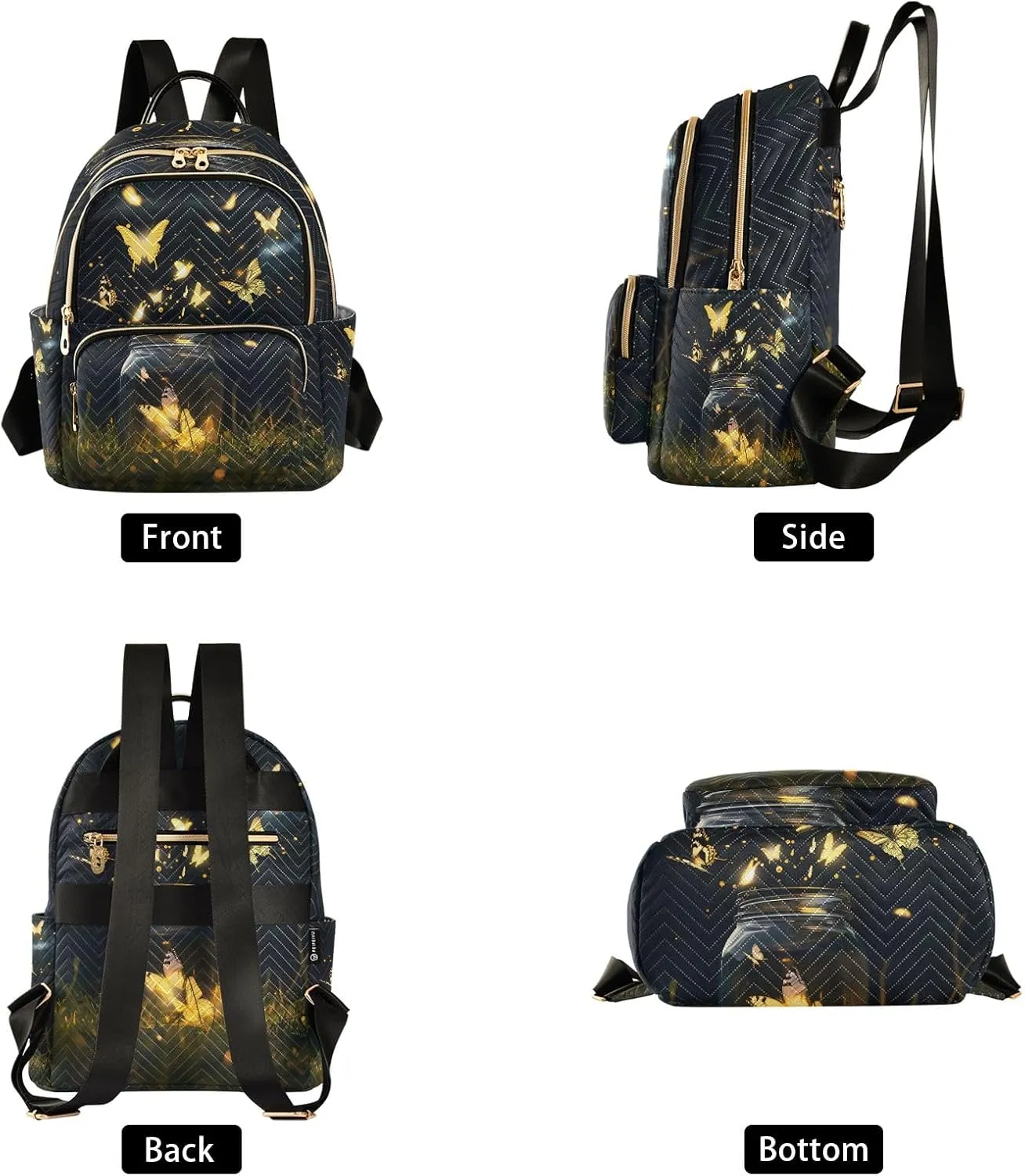 Small Backpack Purse for Women, Butterflies Floating in The Air Travel Bag Casual Daypack Shoulder Bag