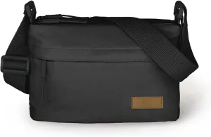 Small Crossbody Bag for Women Men, Canvas Cross Body Purse for Women, Casual Minimalist Style Handbag Purse with 5 Pocket