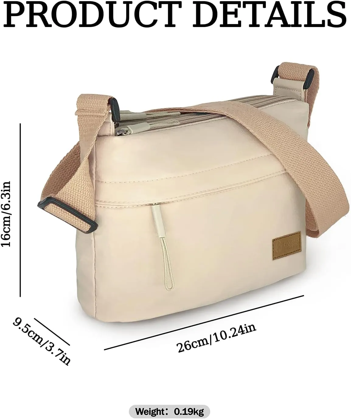 Small Crossbody Bag for Women Men, Canvas Cross Body Purse for Women, Casual Minimalist Style Handbag Purse with 5 Pocket