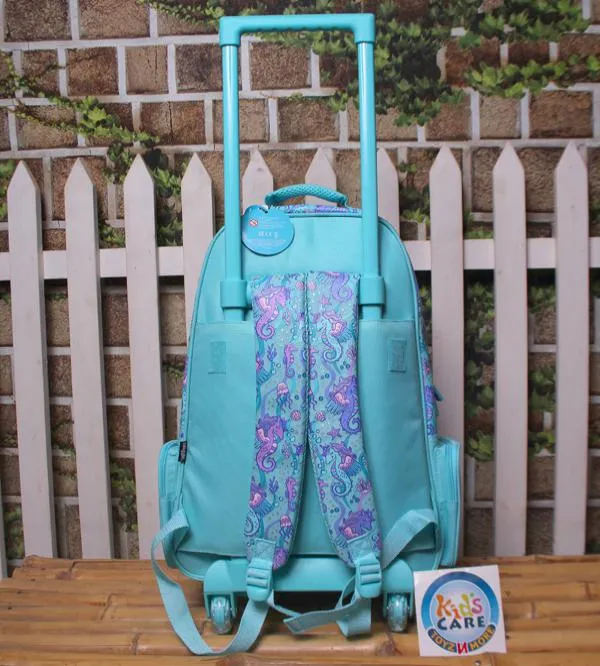 Smiggle Brand Seahorse Unicorn Themed School Trolley Bag for Grade 2 and 3 (783741)
