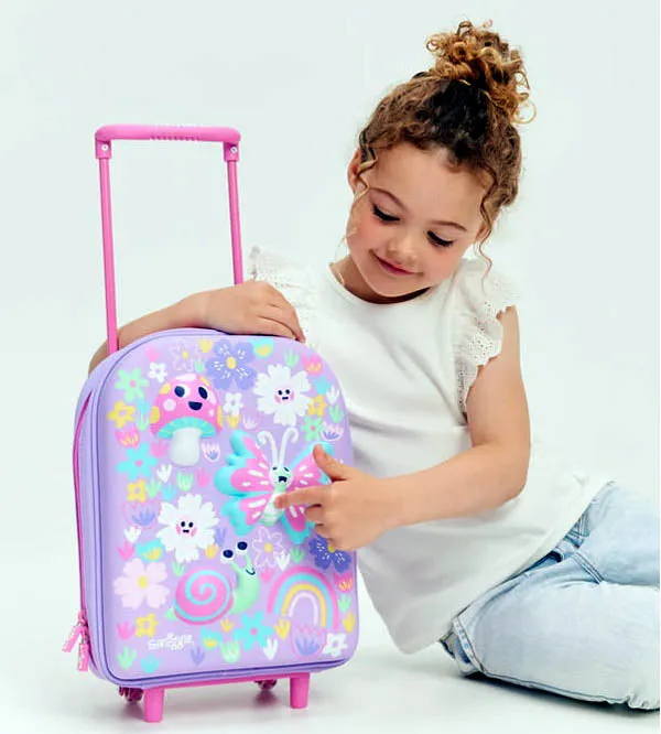Smiggle Teeny Tiny Butterfly 3D Hardtop Trolley Bag - Lilac | 10L Kids School & Travel Luggage | Perfect for Playgroup & Preschool