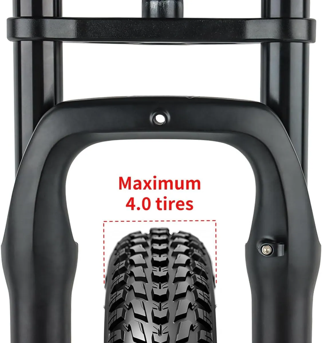 Snow Beach Bike Suspension Fork 20 Inch 4.0 Tire Fat Air Forks Travel 140mm, 1-1/8inch Steerer Bike Forks Spread 135mm Double Shoulder Shock Absorbing Front Fork QR Manual Lockout
