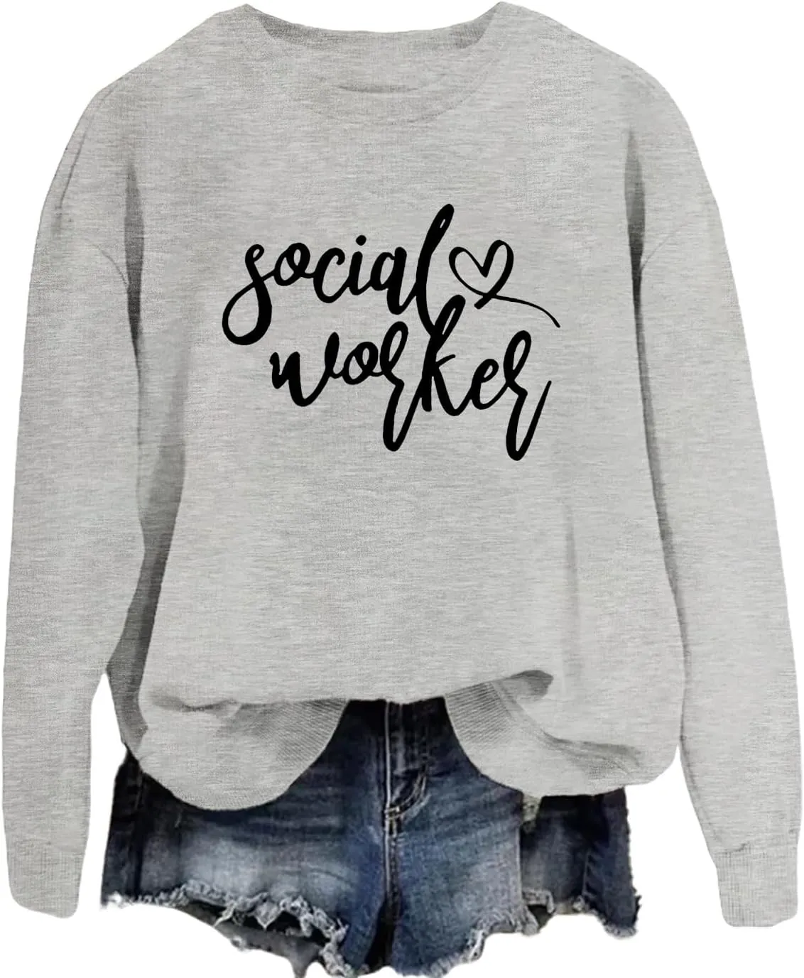 Social Worker Sweatshirt Funny Long Sleeve Graphic Tees for Women Future School Student Shirts Graduation Gifts