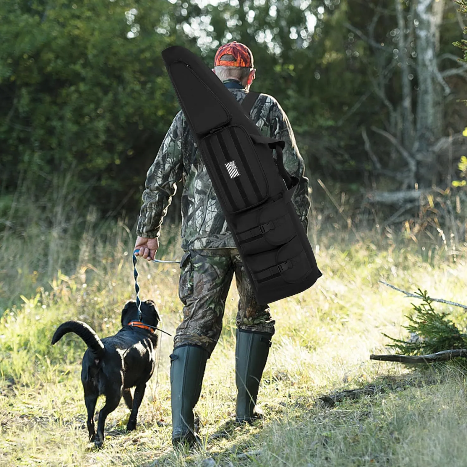 Soft Double Shotgun Rifle Case 38"/42"/46"/52" Long Rifle Bag for Hunting Shooting Range, Firearm Transportation, With Multiple Magazine Holder Pouches