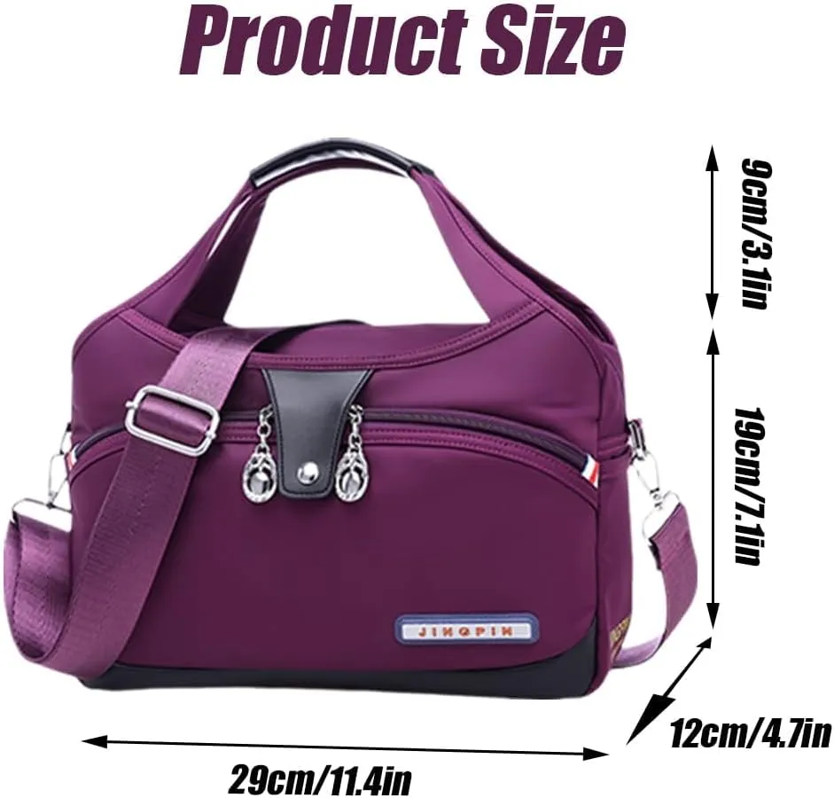 Soft Side Lightweight Underseat Tote Bag, Waterproof Oxford Cloth Shoulder Bag, Multi-Pocket Fashion Anti-Theft Handbag