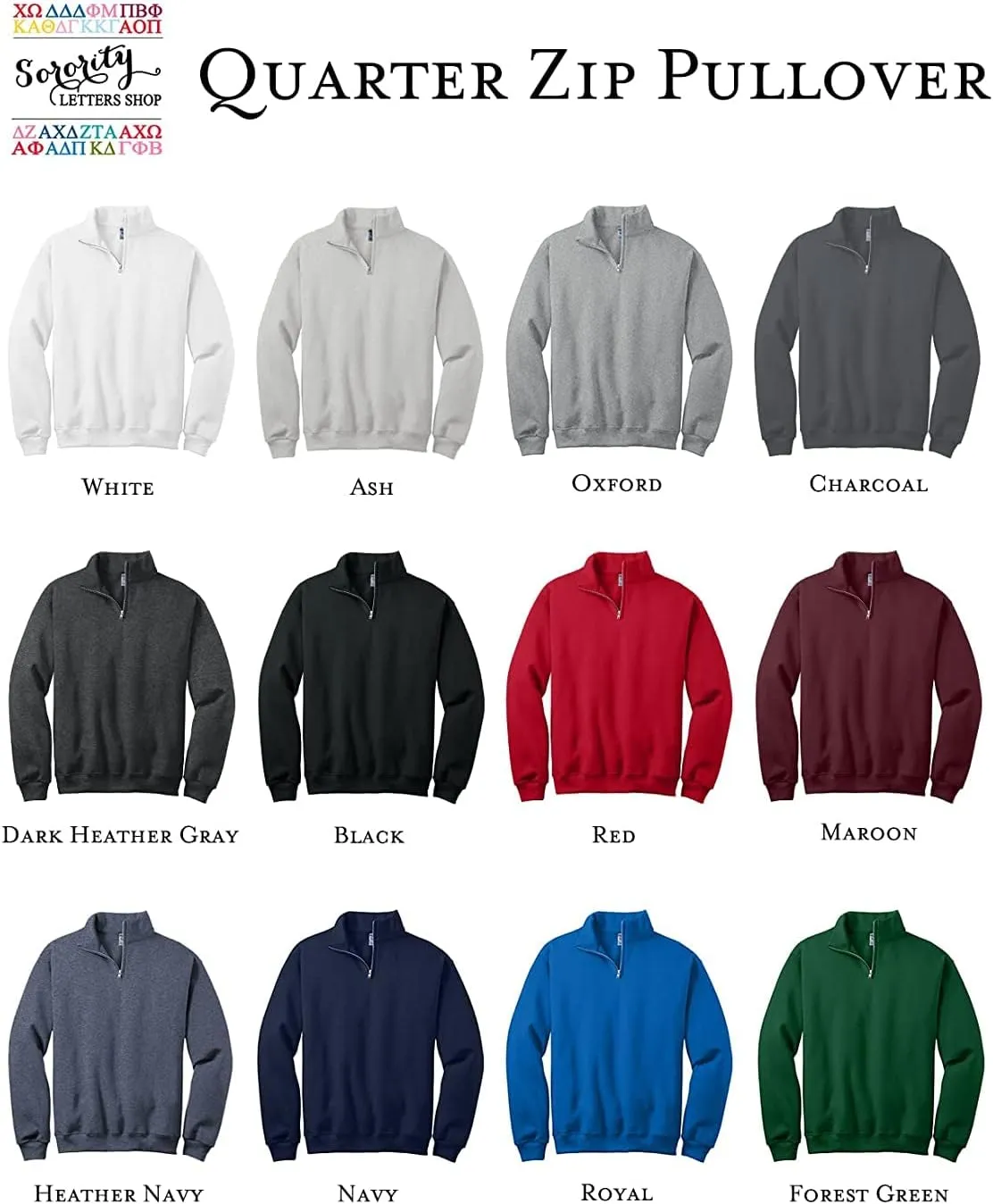 Sorority Letters Shop University of Hawaii Manoa Quarter Zip Sweatshirt with Primary H Logo Embroidered