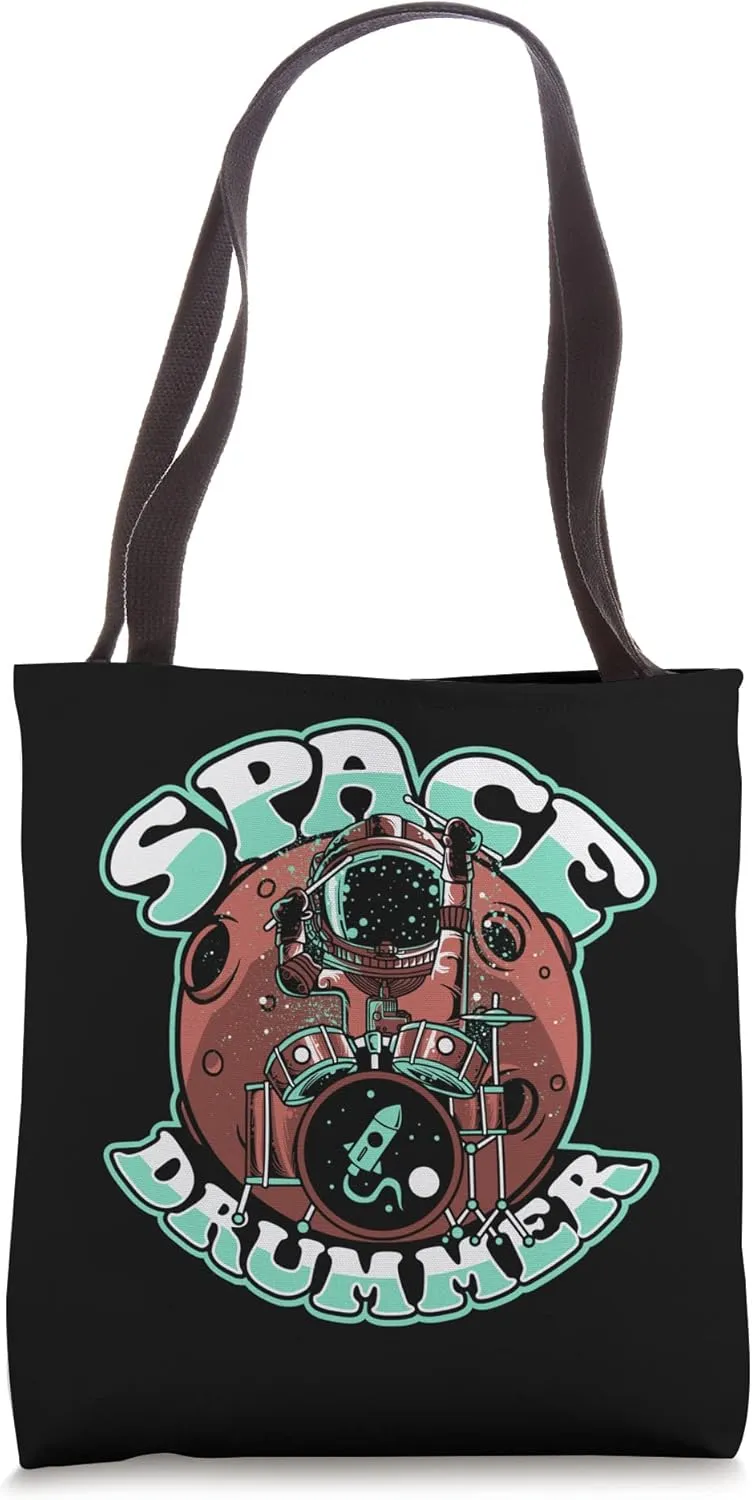 Space Drummer Cosmonaut Astronautical Spacecraft Astronaut Tote Bag