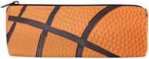 Sport Ball Basketball Texture Theme Pencil Case Pen Bag Holder Pouch, Pencil Bag with Zipper Stationery Organizer Bag Cosmetic Makeup Bag Purse for Kids Girls Boys School Adults Office Supplies