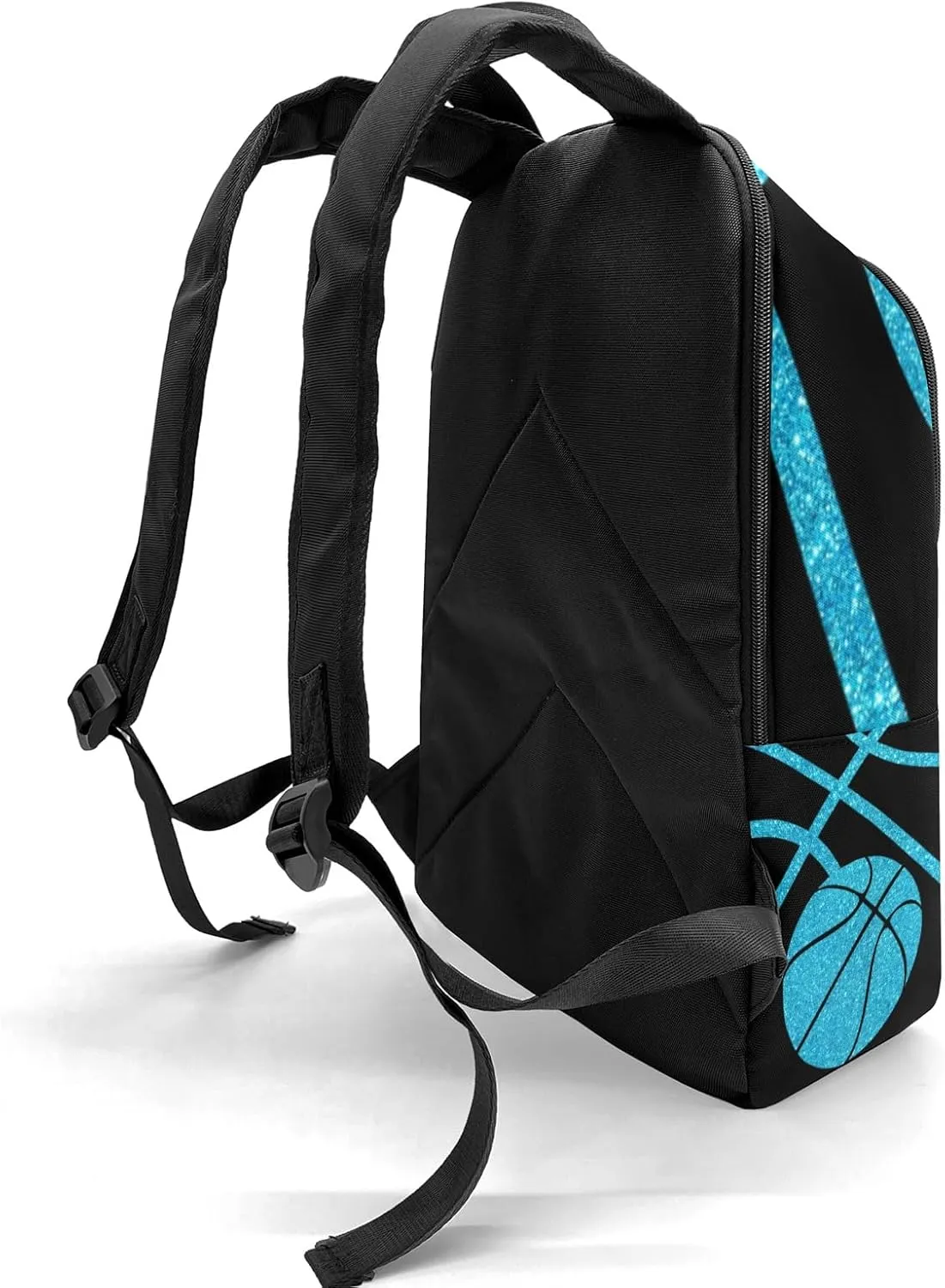 Sport Basketball Sky Blue Personalized Backpack for Teen Custom Travel Backpack for Boys Girs Bookbag Casual Bag Name Gift, Design 15, EU5566SS