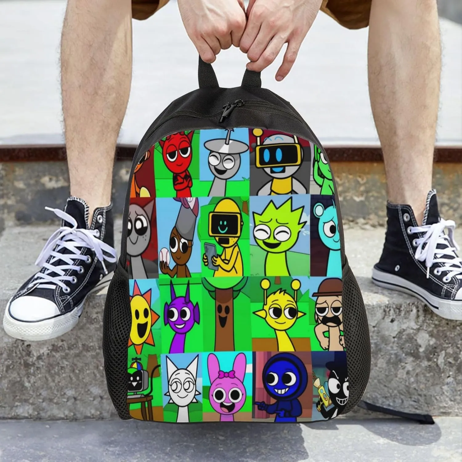 Sprunki Backpack, Oxford Cloth Travel Backpack, Sturdy And Durable