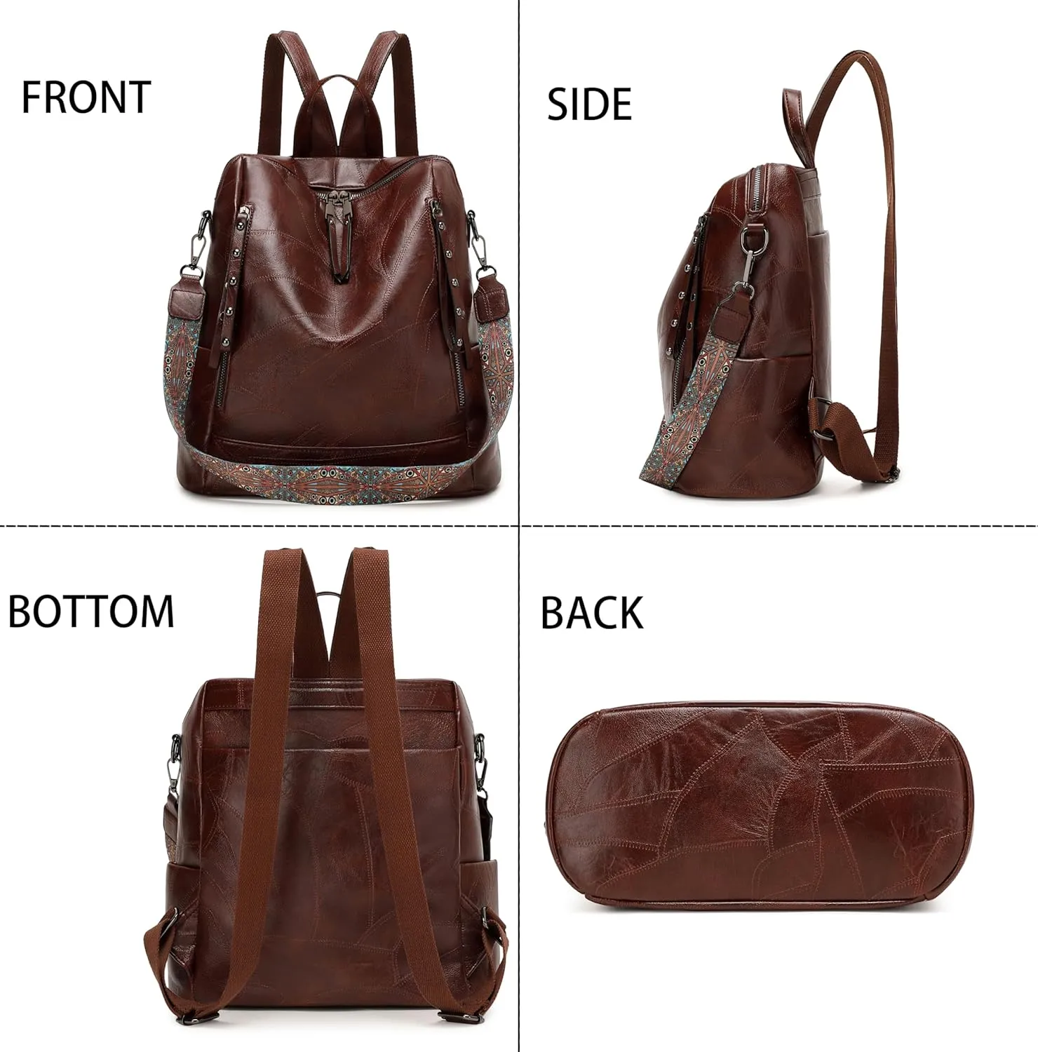 sqlp Fashion Backpack Purse for Women Vegan Leather Travel Back Pack Womens Designer Shoulder Bags