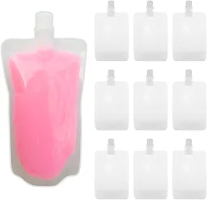 Squeezable Wax Melt Pouches 250ml / 8.45oz 20pk Bags for Liquid Squeezy Food Grade Reusable Drink Bags Cruise Flask Events Book Liquor Empty Concealable Instruction Card