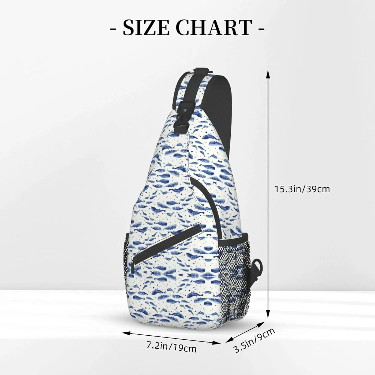 Starfish And Lighthouse Printed Canvas Sling Bag Crossbody Backpack, Hiking Daypack Chest Bag For Women Men