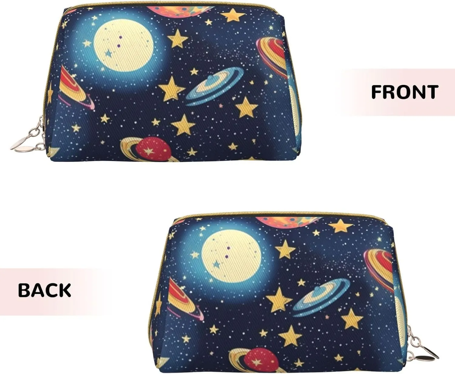 Starry Sky Universe Space Leather Toiletry Organizer Bag, Travel-Friendly Makeup Pouch For Women