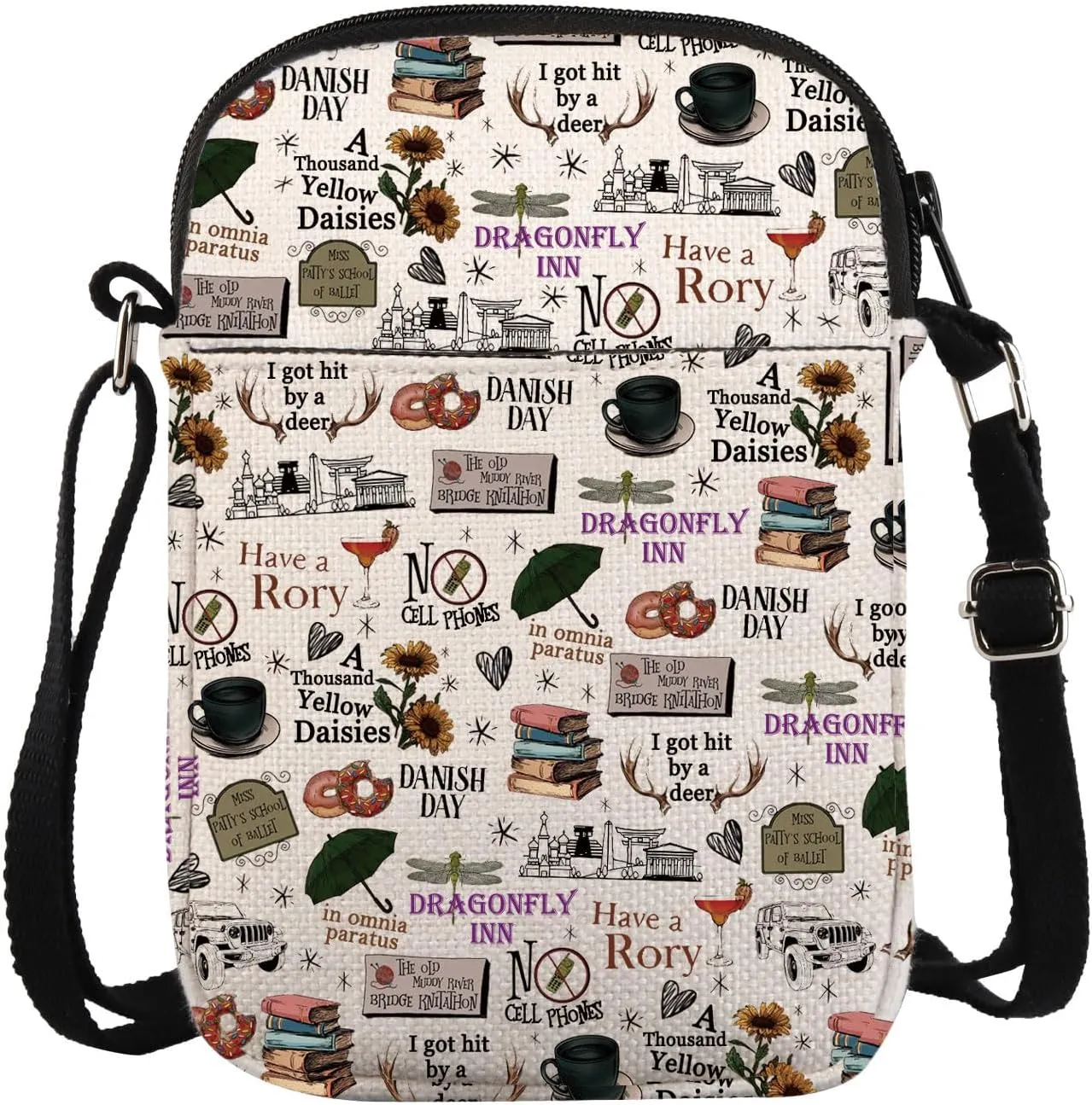 Stars Hollow Themed Inspired Crossbody Bag Holiday Season Lukes Diner Gift Dragonfly Inn Gift
