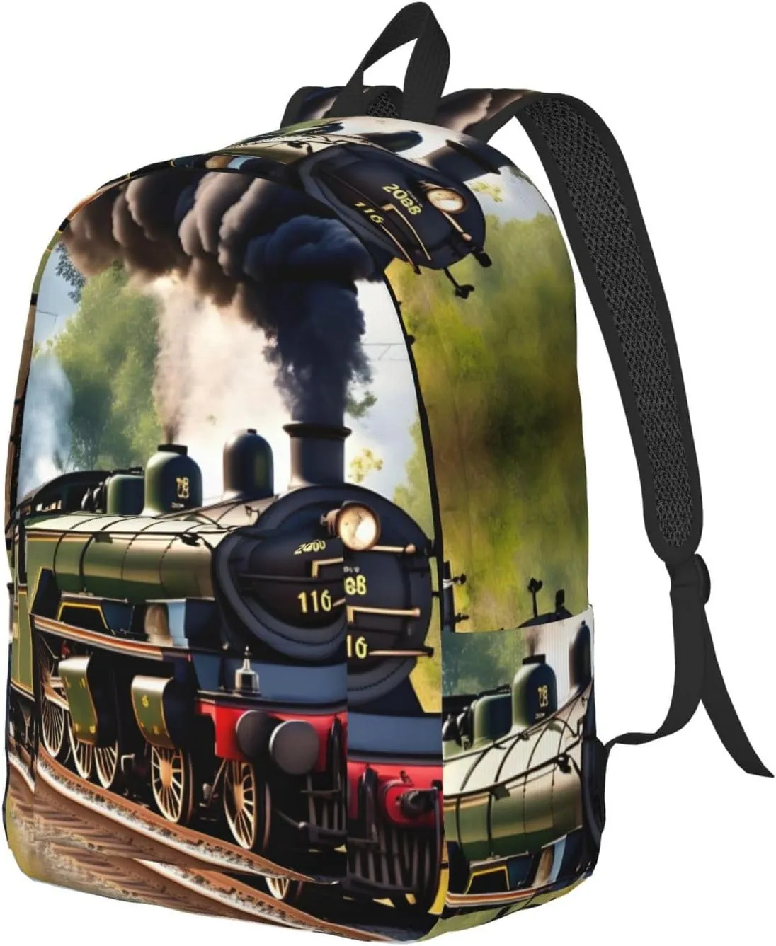 Steam Little Train print Duffel Bag, Lightweight Duffel Bag, Casual Backpack, 17.7 x 6.3 x 12.2 inches