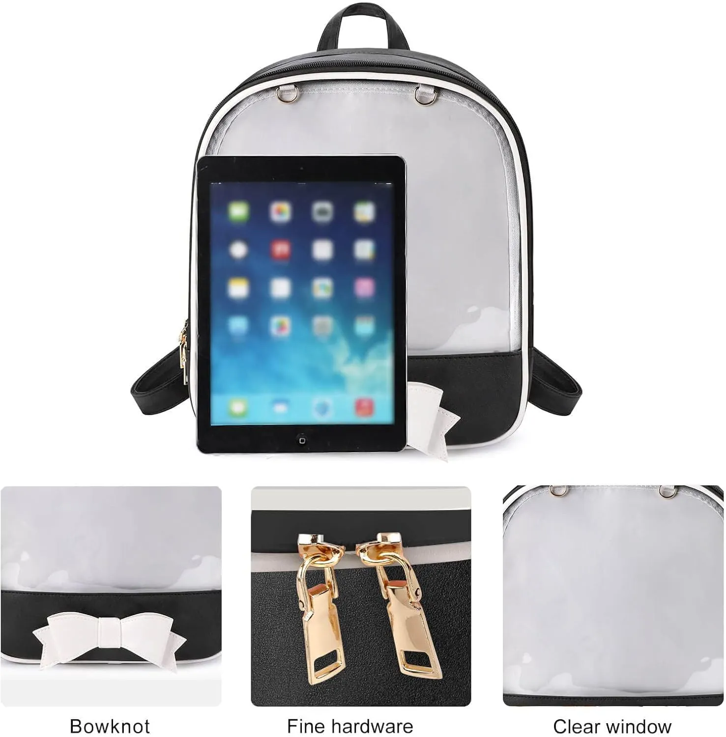 STEAMEDBUN Ita Bag Backpack Bowknot Kawaii Pin Display Backpack Bag with Insert