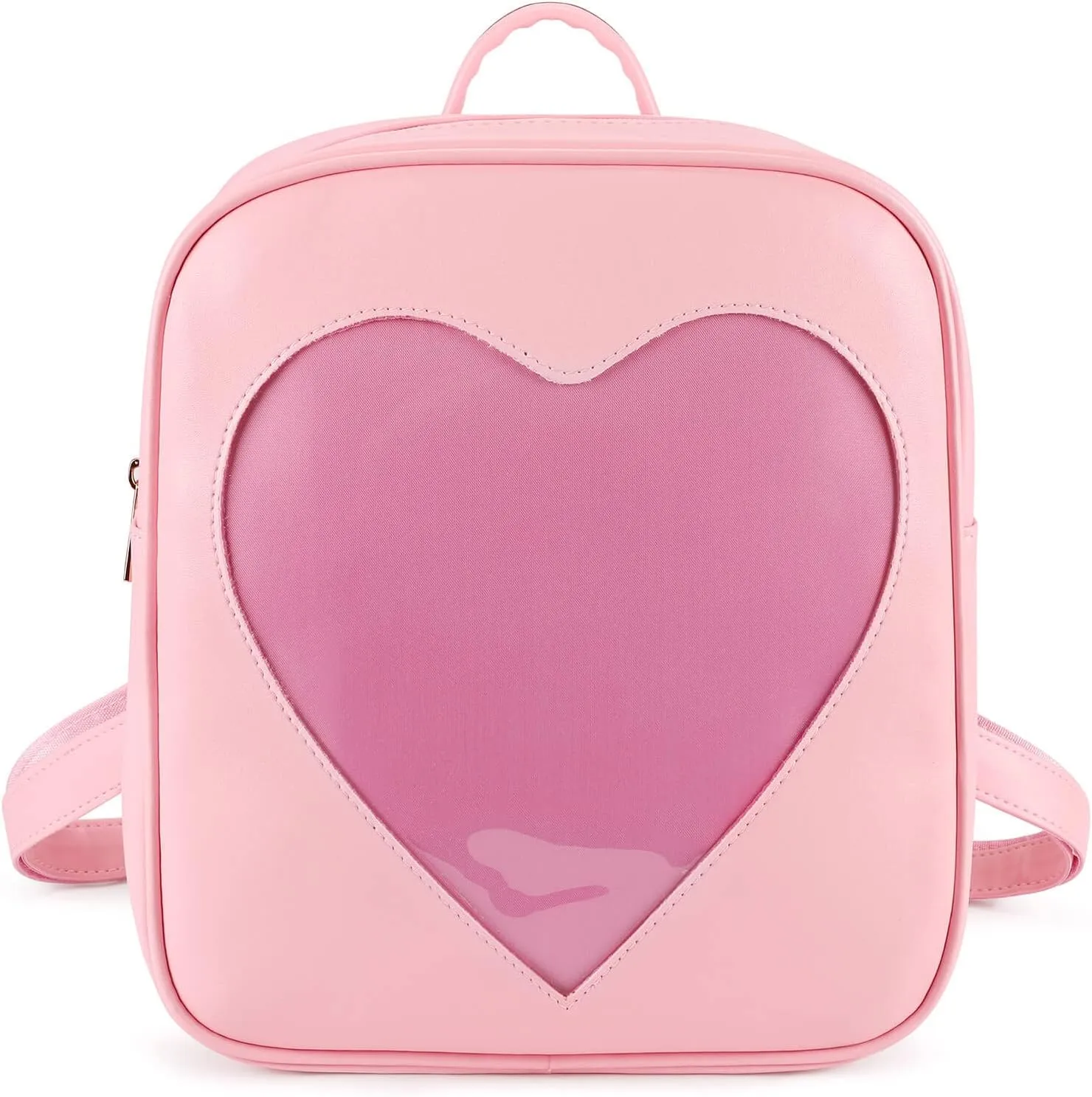 STEAMEDBUN Ita Bag Backpack Heart Shaped Black Pin Display Backpack with Insert