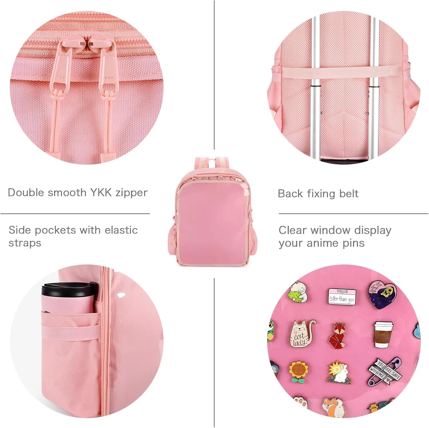 STEAMEDBUN Ita Bag Backpack with insert Pin Display Backpack for School Cosplay