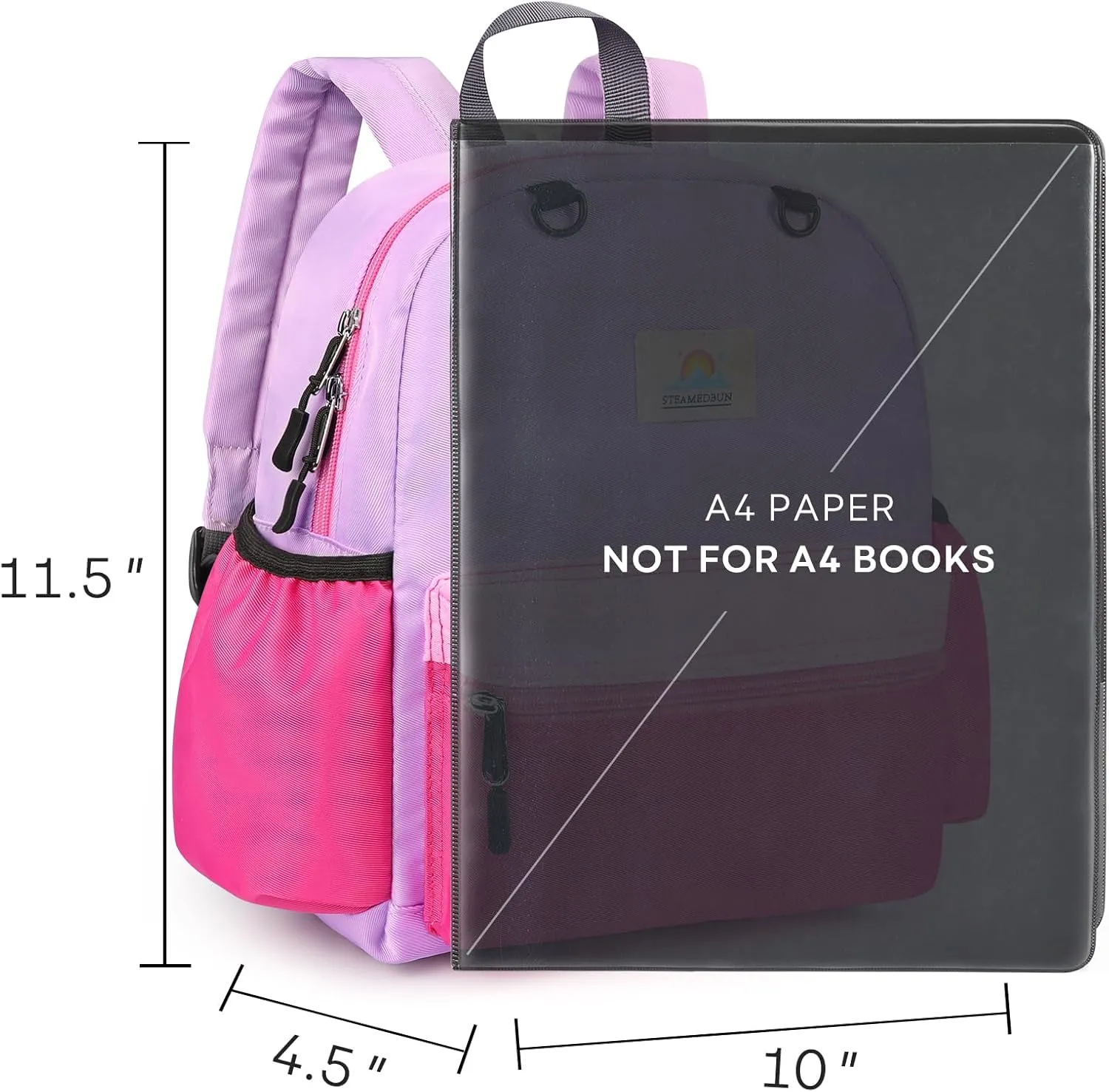STEAMEDBUN Toddler Backpack for Girls 2-4: Preschool Kindergarten Backpack - 12 inch Daycare Backpack