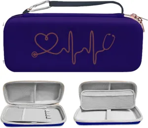 Stethoscope Case Compatible for Littmann Classic III Monitoring/Lightweight II S.E/Cardiology IV Diagnostic/MDF Acoustica Stethoscopes, Extra Pocket for Doctor & Nurse Accessories Blue(Case Only)