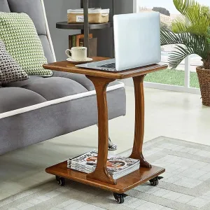 Storage Rack Vintage Serving Cart Computer Desk for Small Spaces Shelves Wheels Mobile Bedside Trolley Cart Wheeled Storage Cart,A