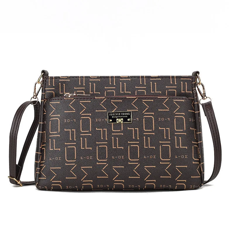 STOREXQ  Women's Bag Women's Crossbody Small Shoulder Bag Small Square Bag Retro Fashion Multi-Layer Middle-Aged and Elderly Mother Bag