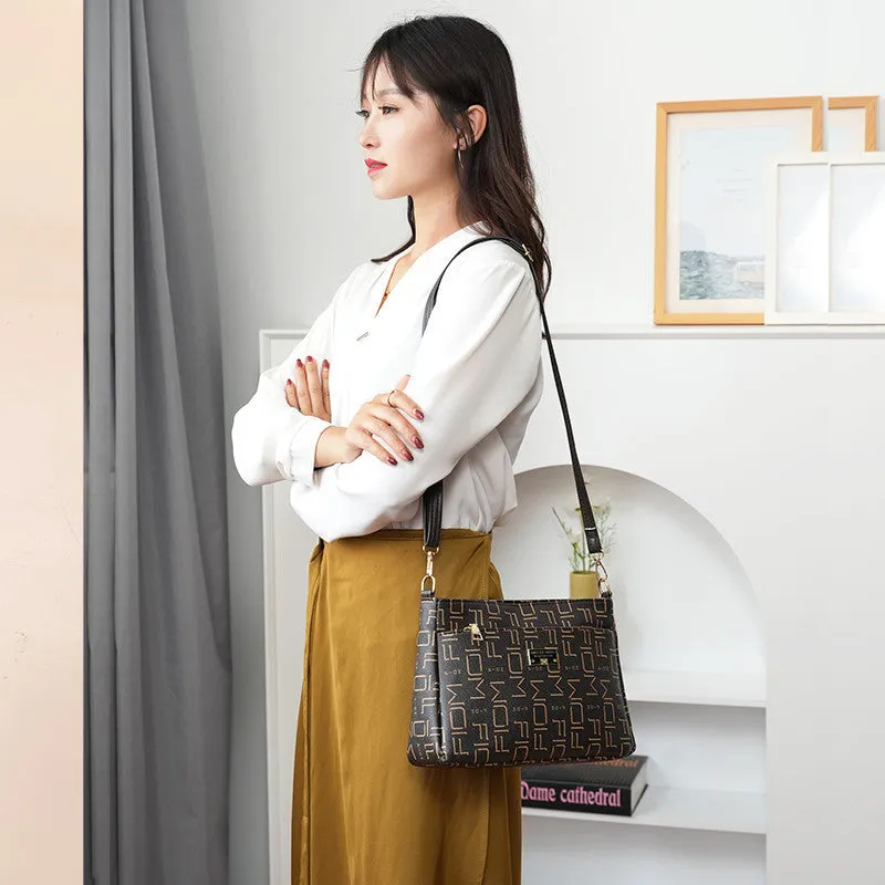 STOREXQ  Women's Bag Women's Crossbody Small Shoulder Bag Small Square Bag Retro Fashion Multi-Layer Middle-Aged and Elderly Mother Bag