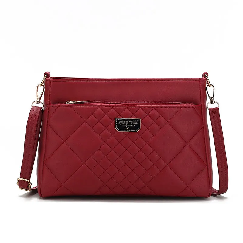 STOREXQ  Women's Bag Women's Crossbody Small Shoulder Bag Small Square Bag Retro Fashion Multi-Layer Middle-Aged and Elderly Mother Bag