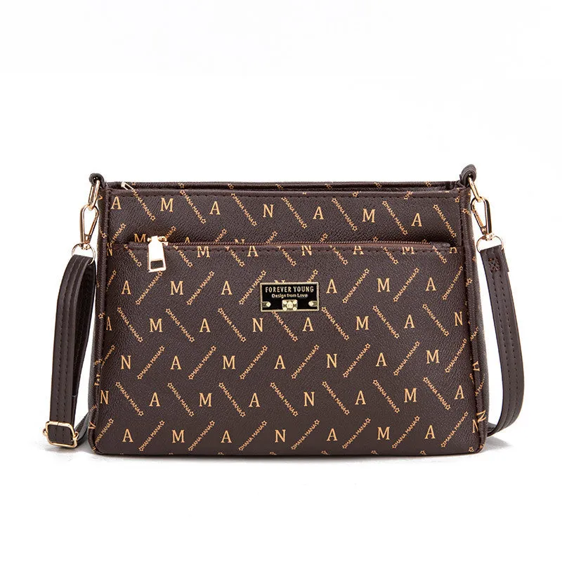 STOREXQ  Women's Bag Women's Crossbody Small Shoulder Bag Small Square Bag Retro Fashion Multi-Layer Middle-Aged and Elderly Mother Bag