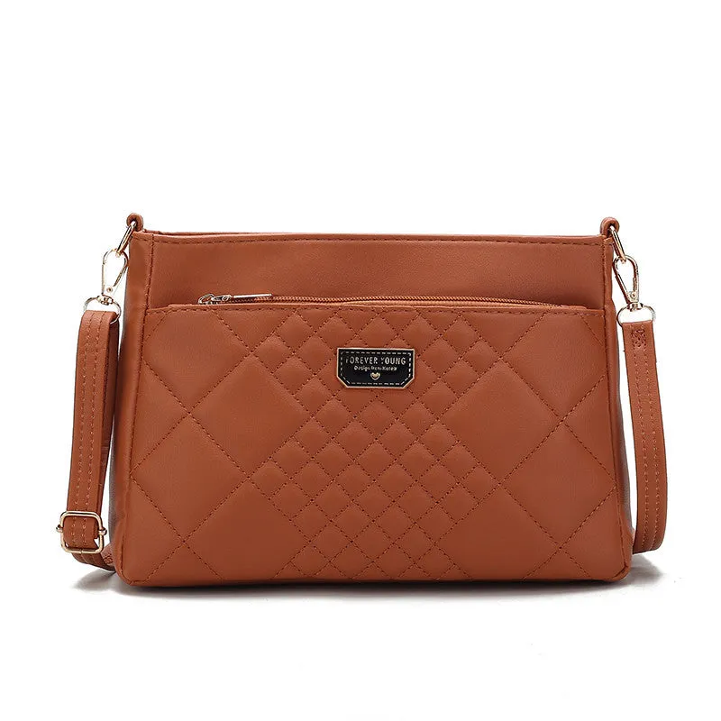 STOREXQ  Women's Bag Women's Crossbody Small Shoulder Bag Small Square Bag Retro Fashion Multi-Layer Middle-Aged and Elderly Mother Bag