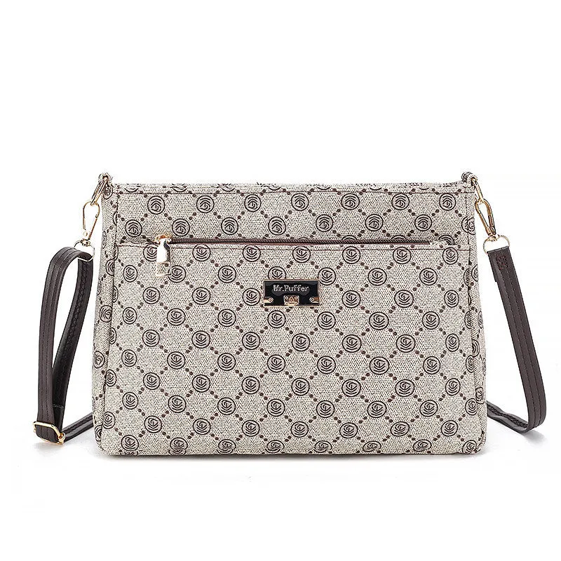 STOREXQ  Women's Bag Women's Crossbody Small Shoulder Bag Small Square Bag Retro Fashion Multi-Layer Middle-Aged and Elderly Mother Bag