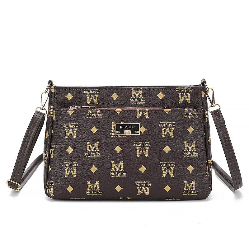 STOREXQ  Women's Bag Women's Crossbody Small Shoulder Bag Small Square Bag Retro Fashion Multi-Layer Middle-Aged and Elderly Mother Bag
