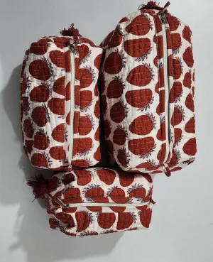Strawberry Print Pouch Set