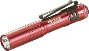 Streamlight 66323 MicroStream 45-Lumen EDC Ultra-Compact Flashlight with AAA Alkaline Battery, Clear Retail Packaging, Red