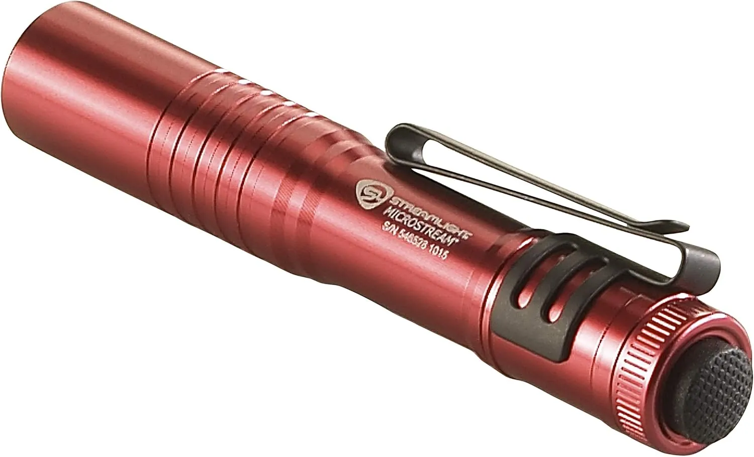 Streamlight 66323 MicroStream 45-Lumen EDC Ultra-Compact Flashlight with AAA Alkaline Battery, Clear Retail Packaging, Red