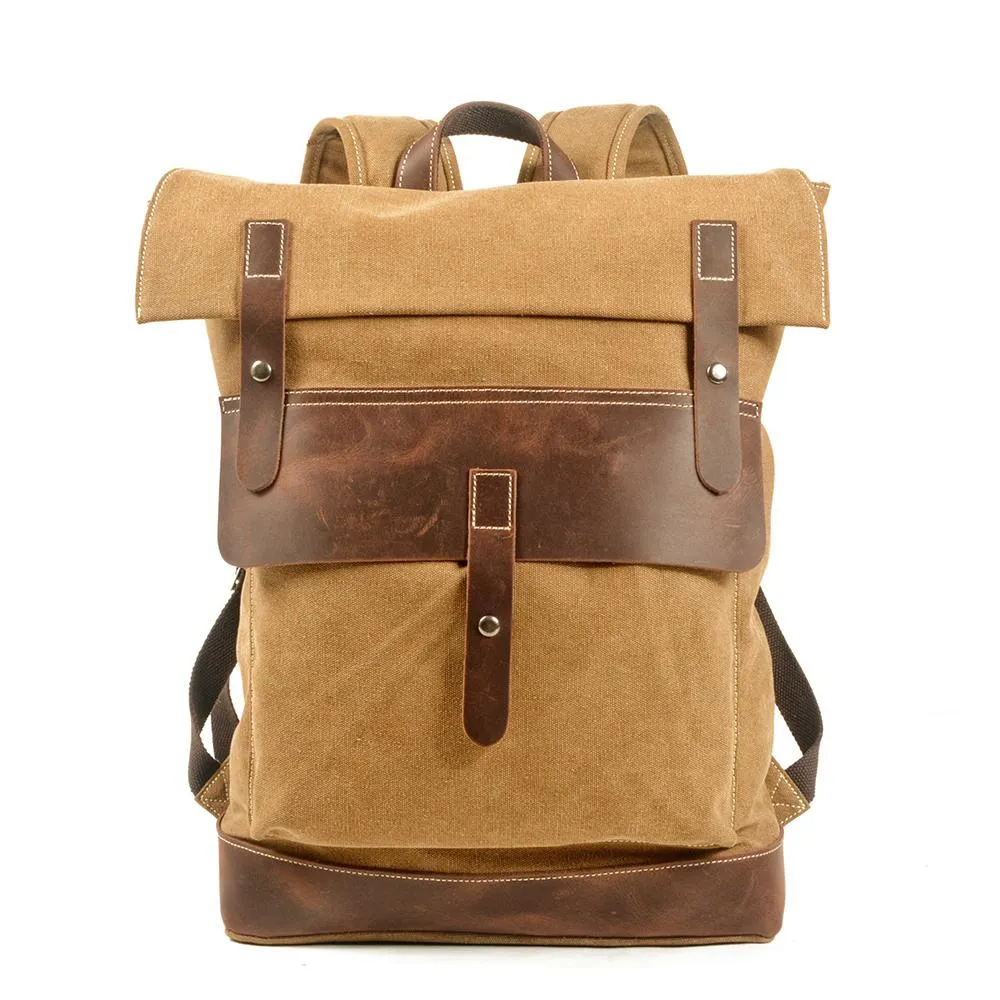 Stylish Waxed Cotton Backpack for Urban and Outdoor Use