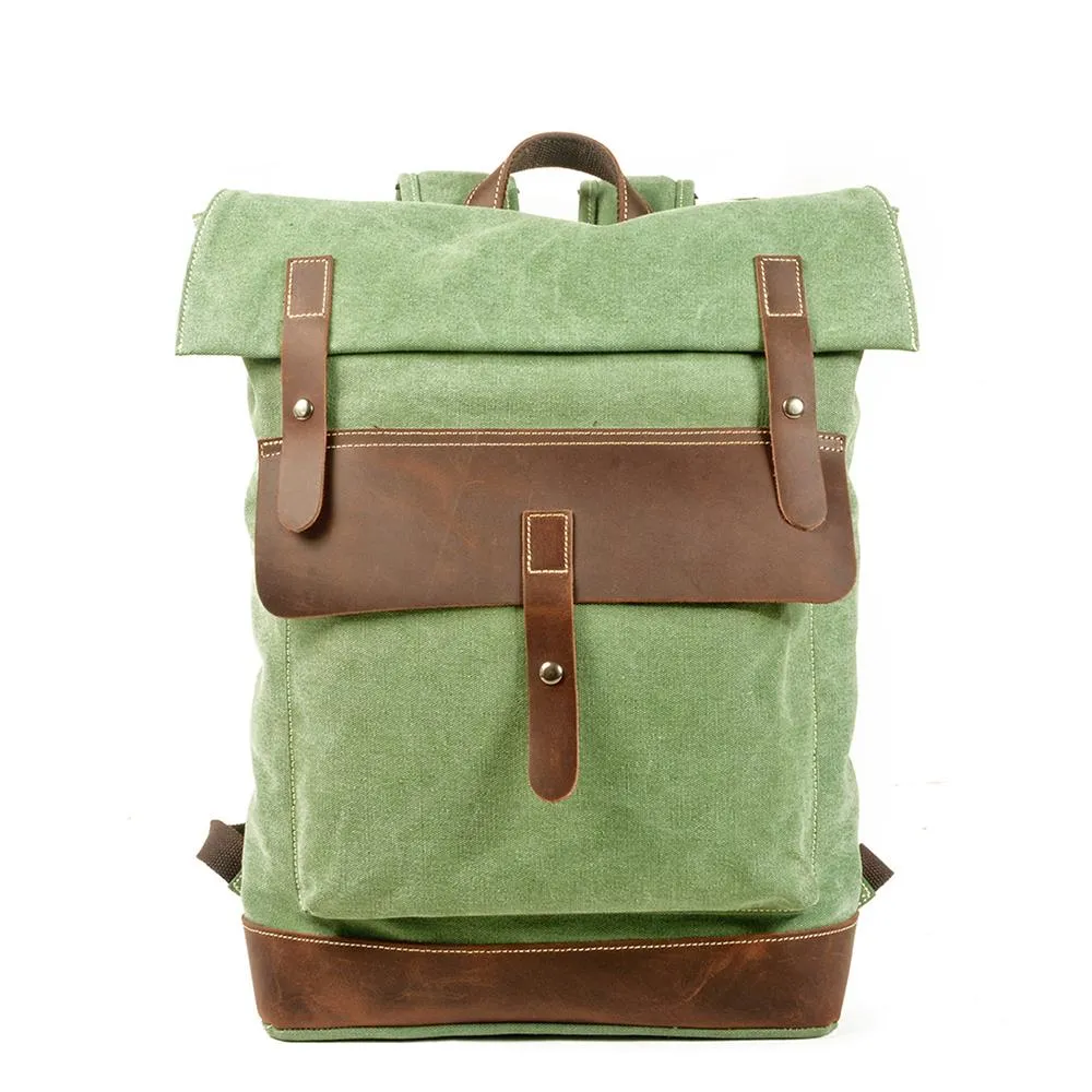 Stylish Waxed Cotton Backpack for Urban and Outdoor Use