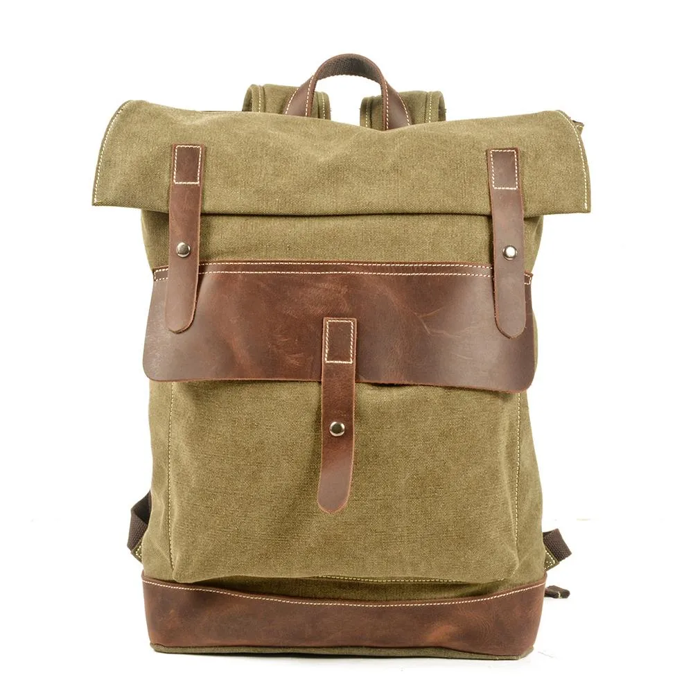 Stylish Waxed Cotton Backpack for Urban and Outdoor Use
