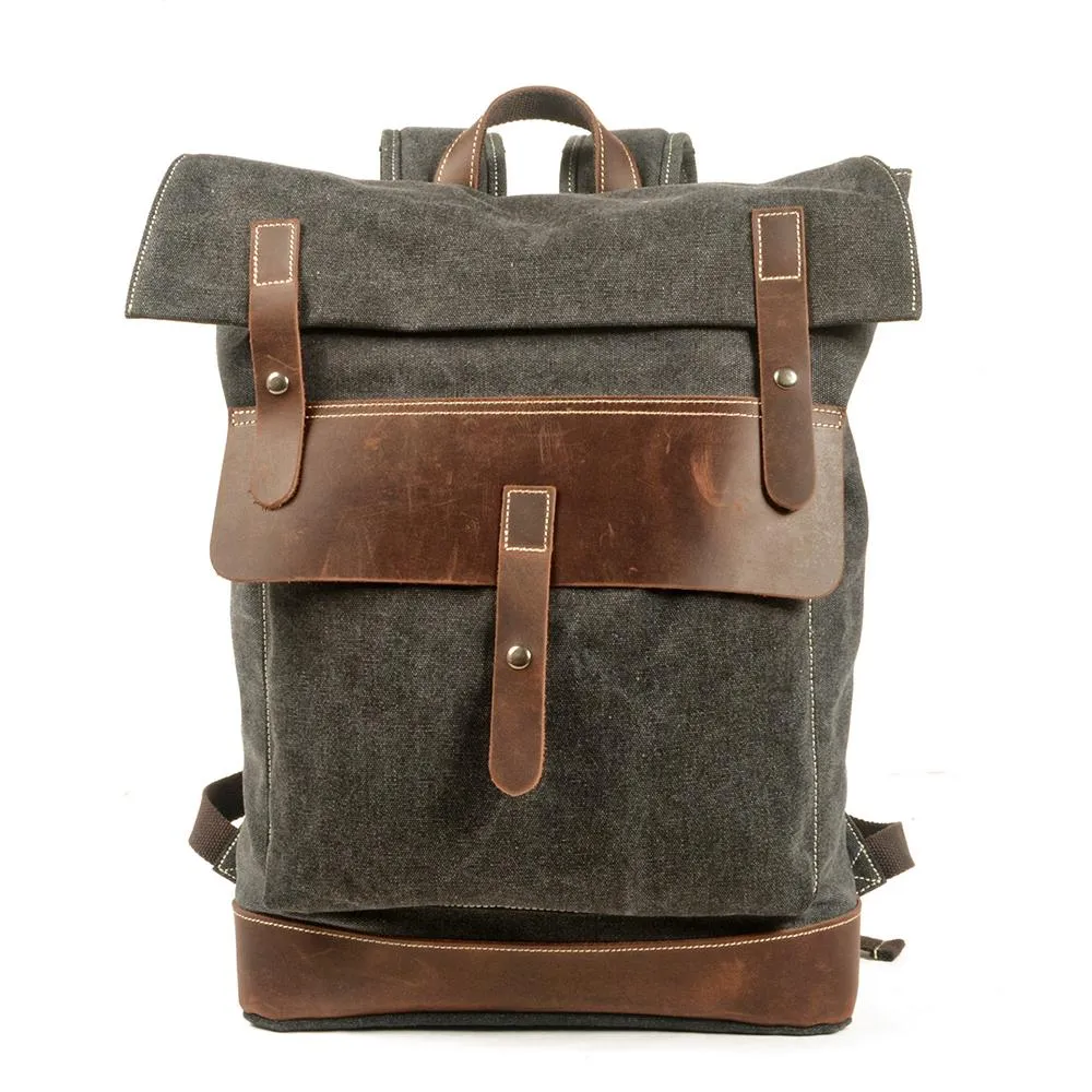 Stylish Waxed Cotton Backpack for Urban and Outdoor Use
