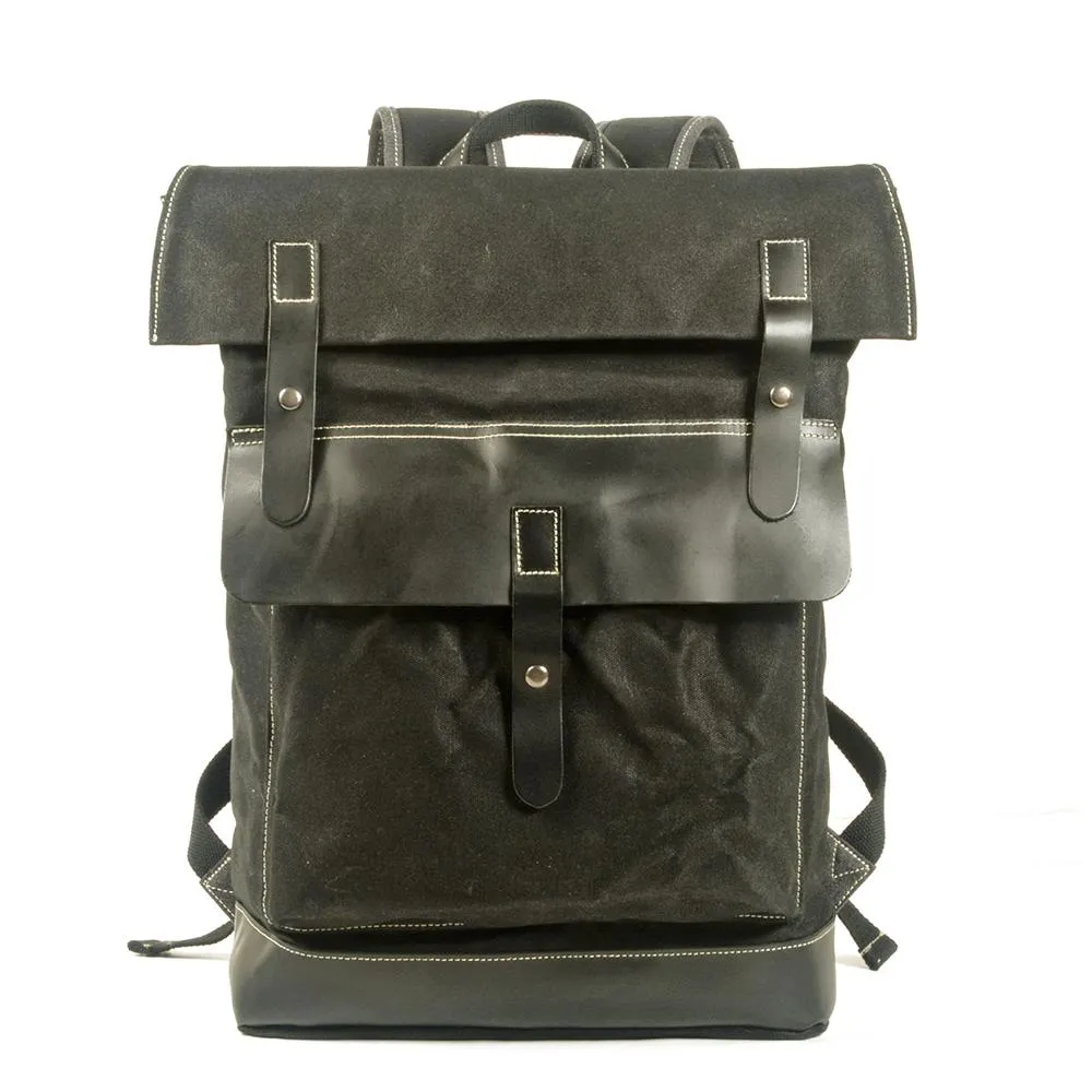 Stylish Waxed Cotton Backpack for Urban and Outdoor Use
