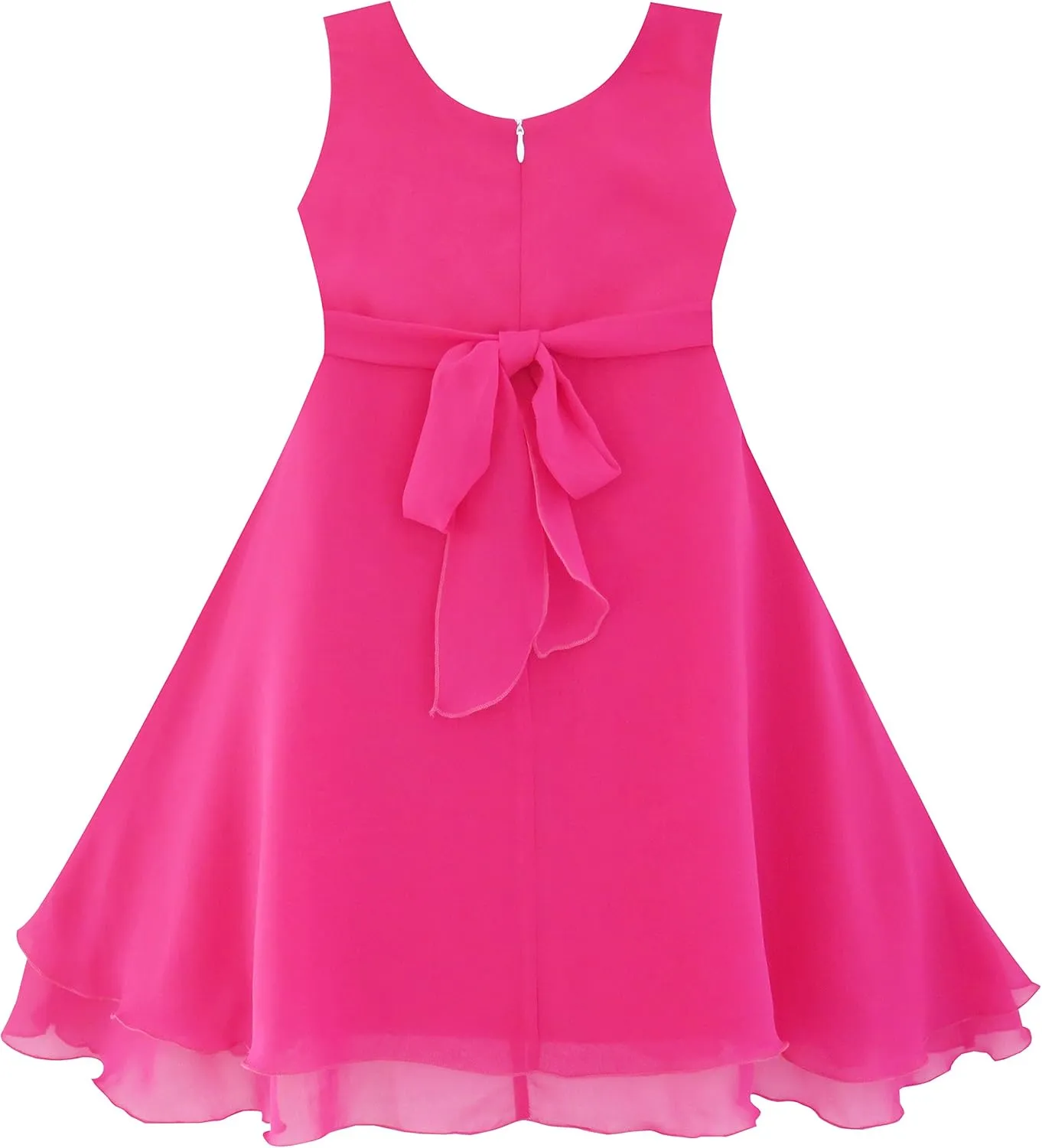 Sunny Fashion Girls Dress Sleeveless Halter Flower Multi Layer Chiffon