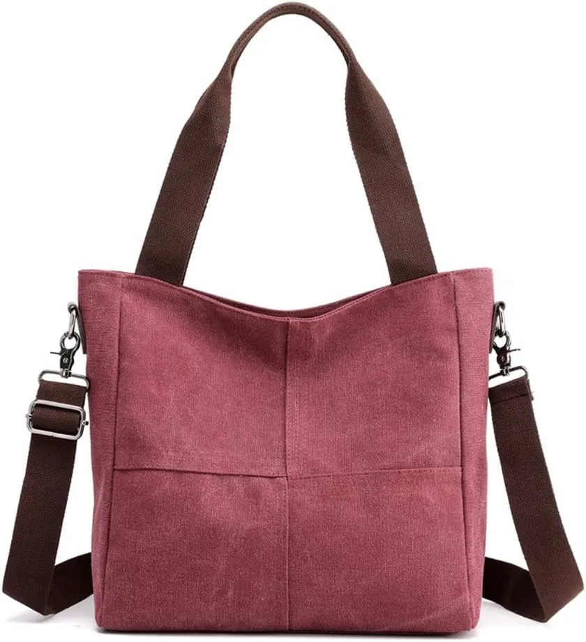 Sunshinejing Women's Small Canvas Tote Bag Shoulder Crossbody Bags Work Purses Travel Satchel