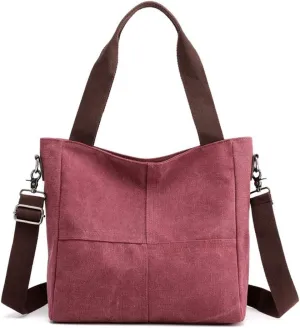 Sunshinejing Women's Small Canvas Tote Bag Shoulder Crossbody Bags Work Purses Travel Satchel